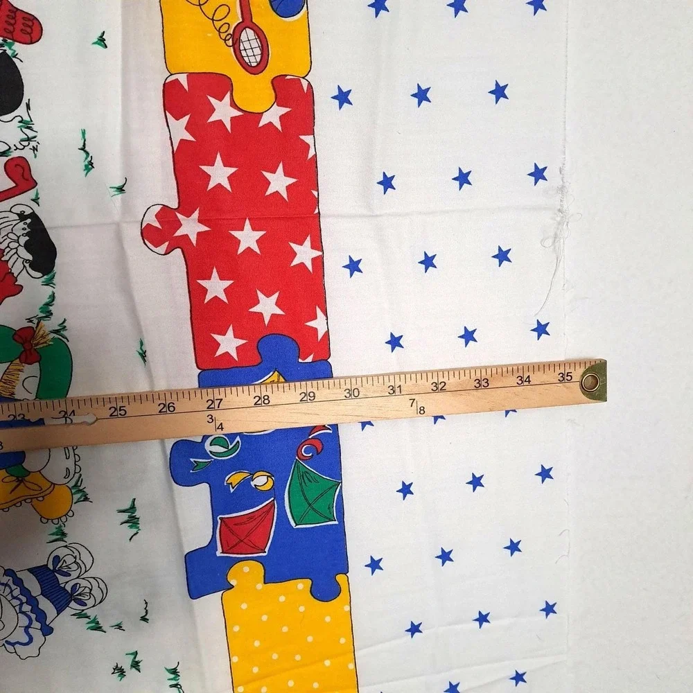 Vintage Kids Sports Fabric Panel 35x44 Pillow Sham Wall Hanging White Multi‎